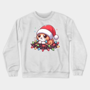 Cat Christmas Lights Crewneck Sweatshirt